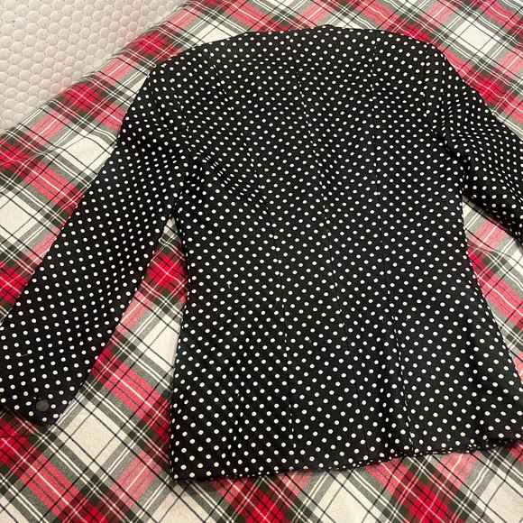 VINTAGE RARE Unique 90s "Geoffrey Beene" Trompe' O'eil polka-dot Jacket - Picture 5 of 8